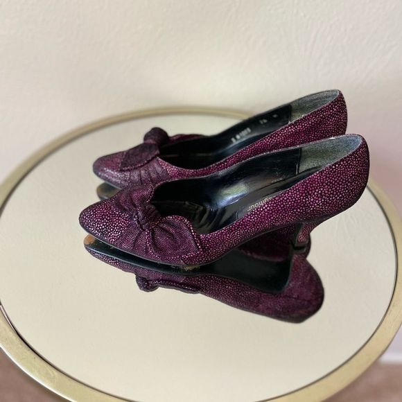 Stuart Wietzman for Mr. Seymour heels. Purple & black. Size 7.5. Short heels. - Picture 2 of 6